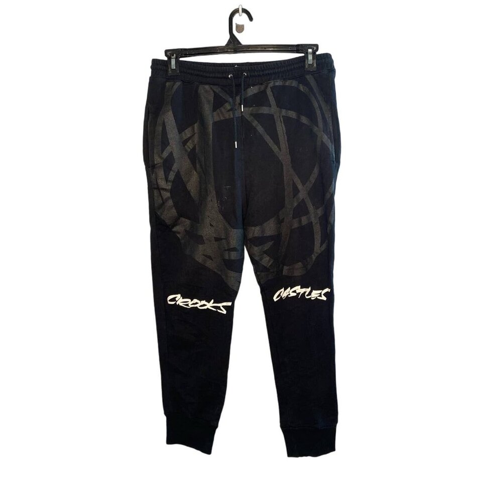 Crooks & Castles Joggers Men's Size Large Drawstring Sweatpants Made in USA